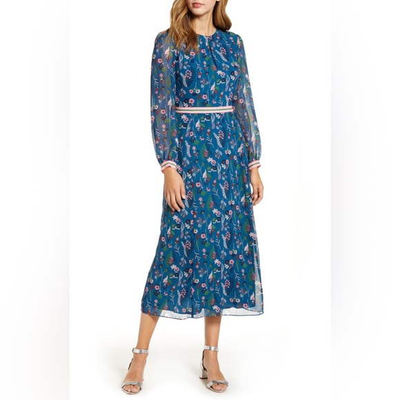 Boden Dresses & Skirts - Boden Ellen Tea Length Dress in Baltic Botanical 10R A16